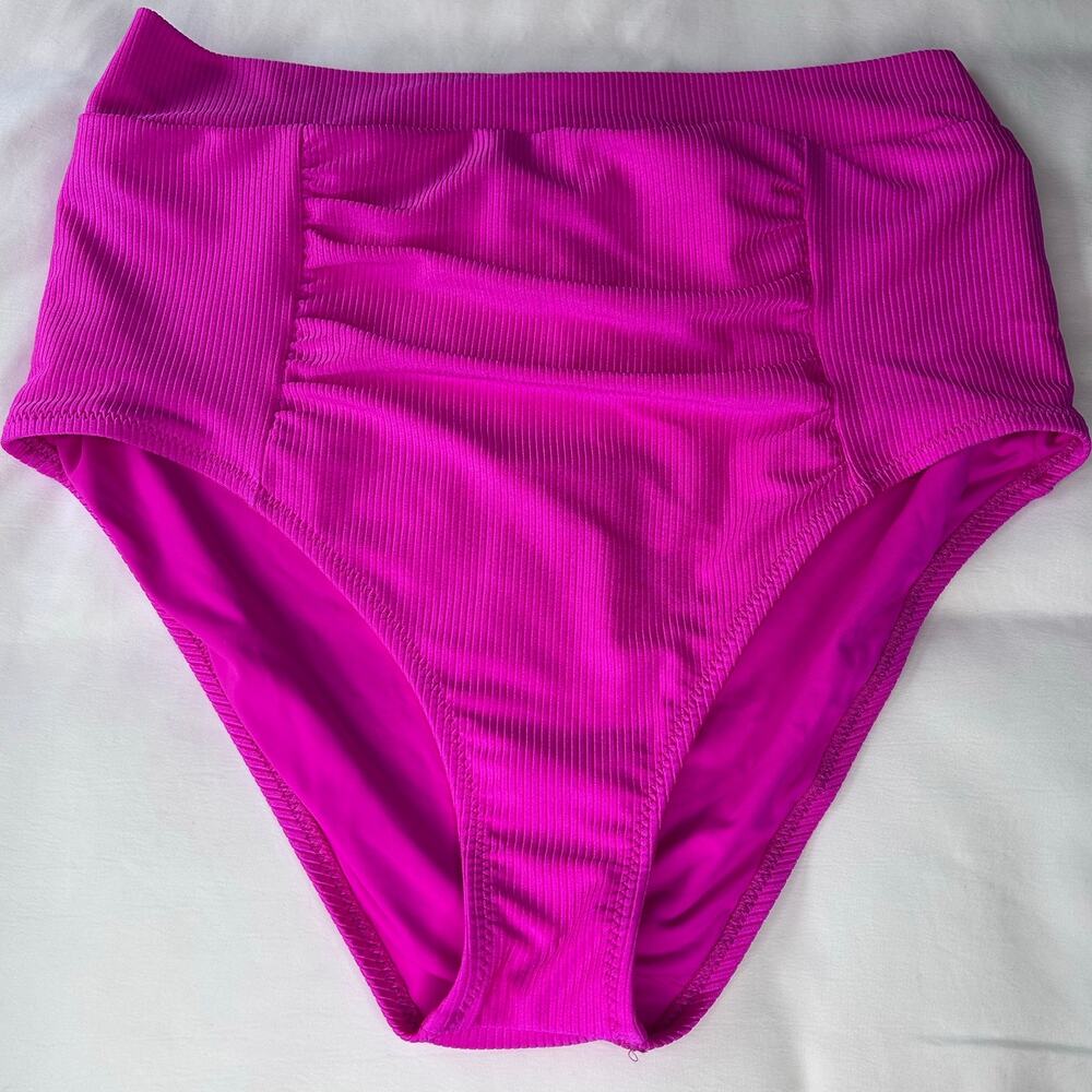NEW Becca Women 3XL Swimsuit Bottom Bright Pink Shiny Beach Vacation Summer